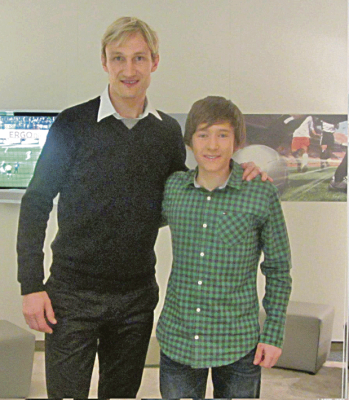 Stefan mit dem Leverkusener  Trainer Sami Sami Hyypiä