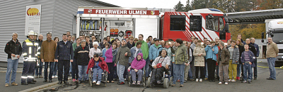 Die Teilnehmer der Feuerwehrübung in den Caritas Werkstätten St. Anna in Ulmen  Foto: Caritas Werkstätten St. Anna, Ulmen