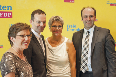 v.l.n.r,: Monika Becker, Dr. Volker Wissing, Helga Lerch und Marco Weber