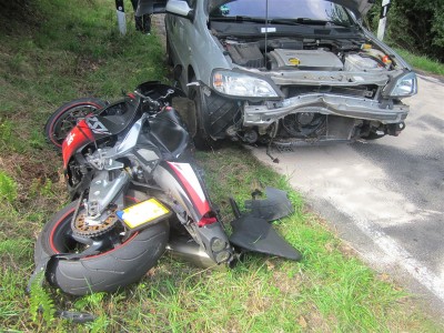 Unfall Motorrad Auto