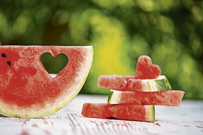 decorated watermelon slices