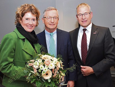 Ministerin Lemke, HWK-HGF Dr. Manfred Bitter, Kammerpräsident Rudi Müller (r.)