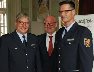 Polizeidirektor Rainer Nehren, Polizeipräsident Lothar Schömann, Polizeidirektor Ralf Krämer v.l.n.r.