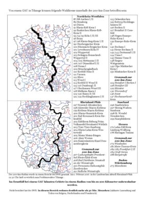 thumbnail of Von einem GAU in Tihange können folgende Wahlkreise innerhalb der 200 km Zone betroffen sein